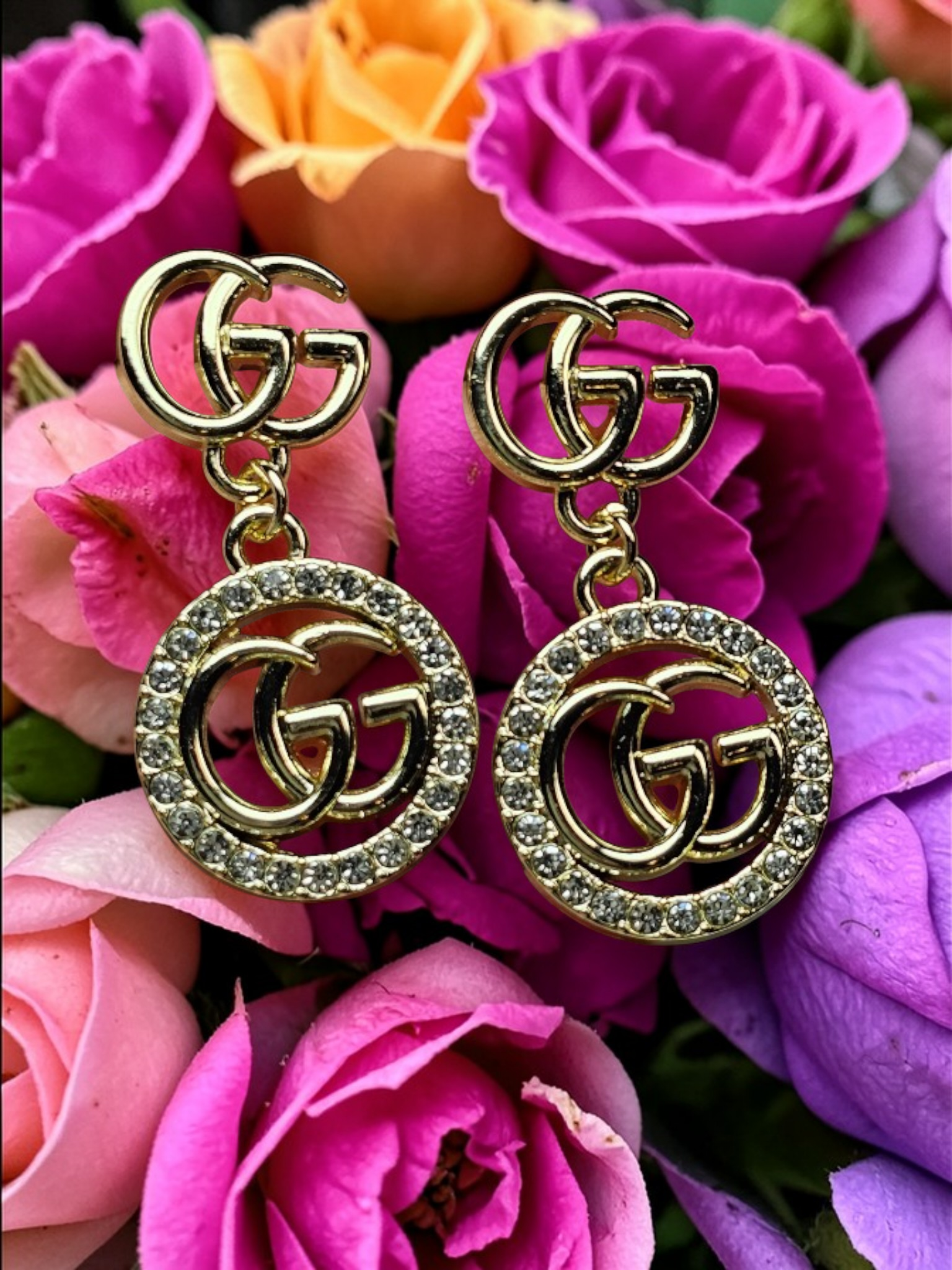 Gucci Logo charm Gold drop Earrings