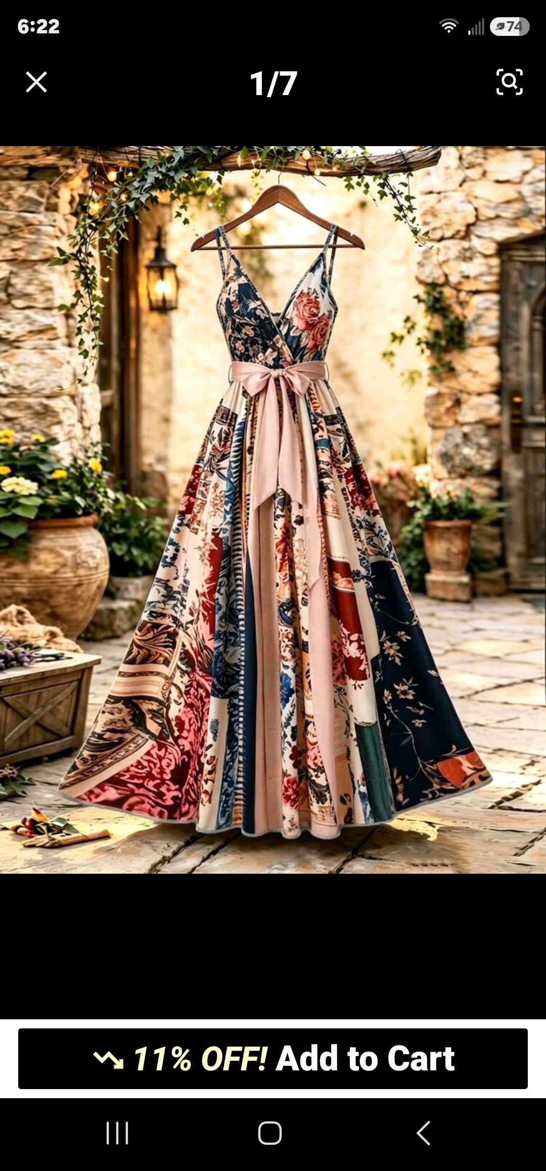Beautiful Floral Statement Dress Size XL