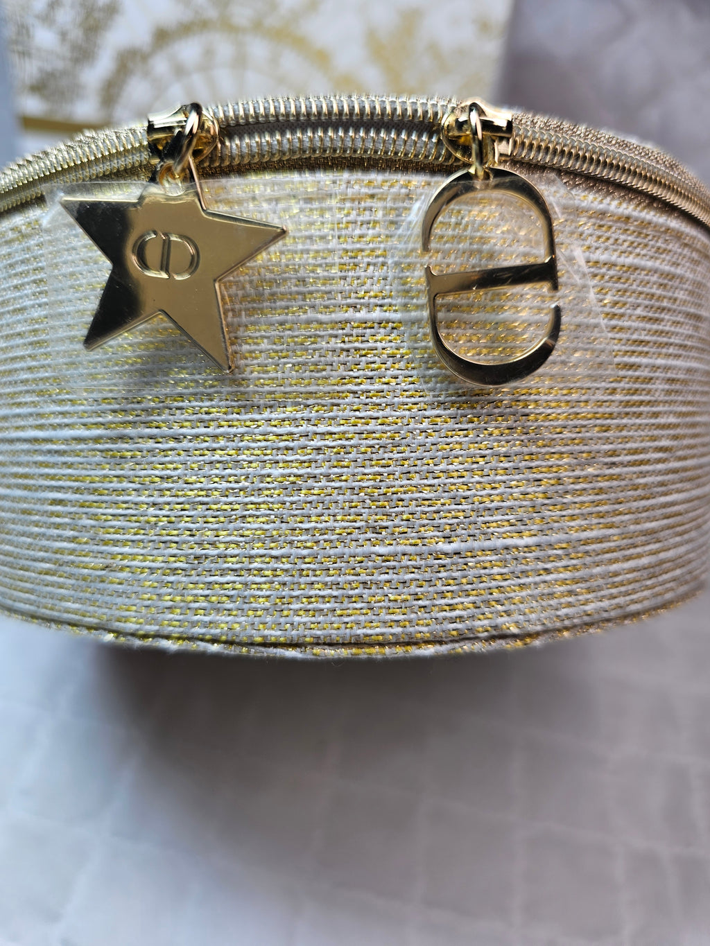Special Edition Dior Large Round Gold Holiday Vanity with mirror NIB