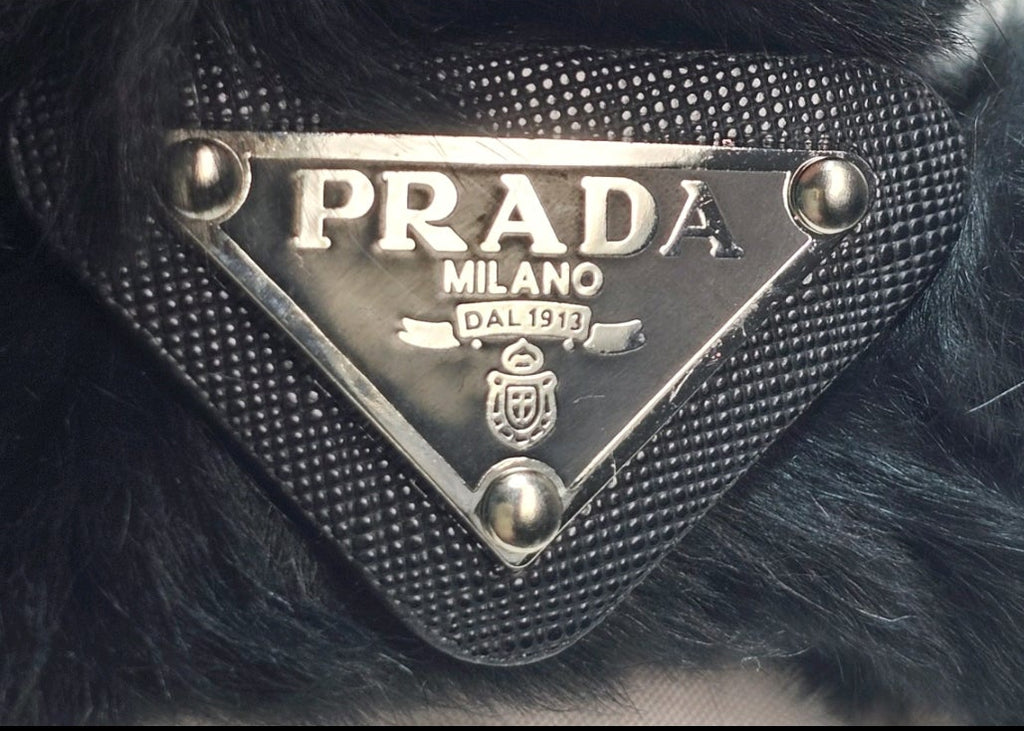 Fur Prada logo charm Hair Claw Clip