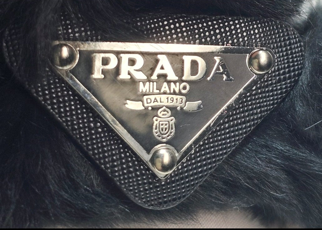 Fur Prada logo charm Hair Claw Clip