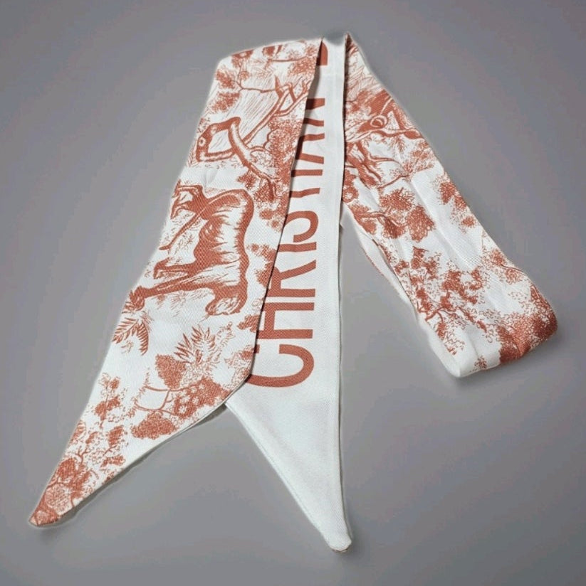 CD Bag Scarf Pink Toile de Jouy Boutique Curated Like New 100% Silk