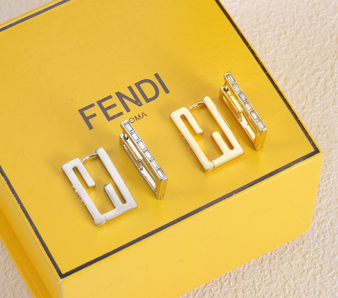 FF Logo Silver plated Hoops Pierced