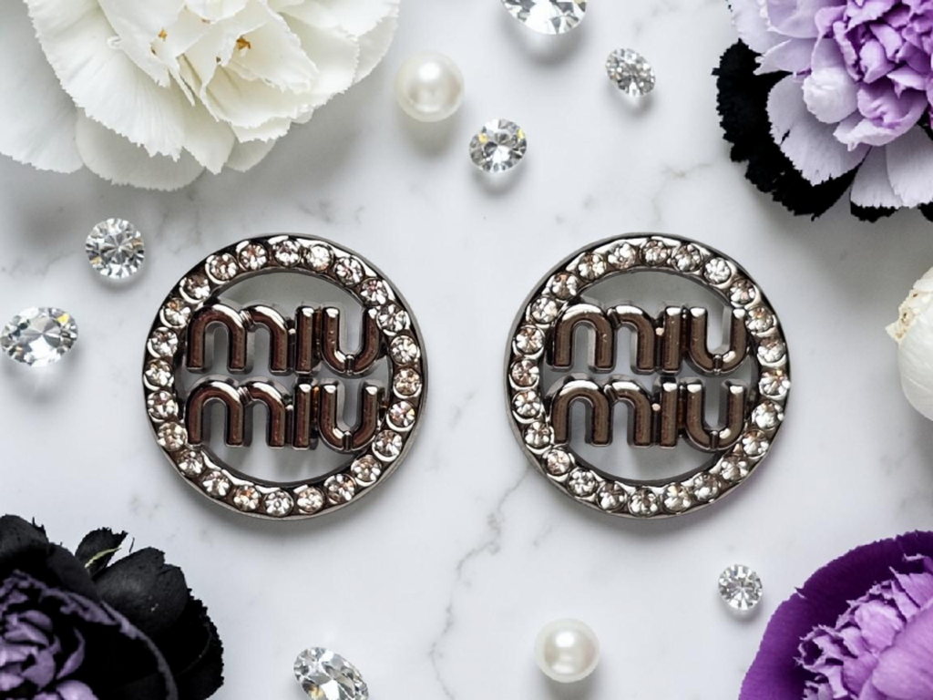 Silver charm dainty Pierced Stud Earrings