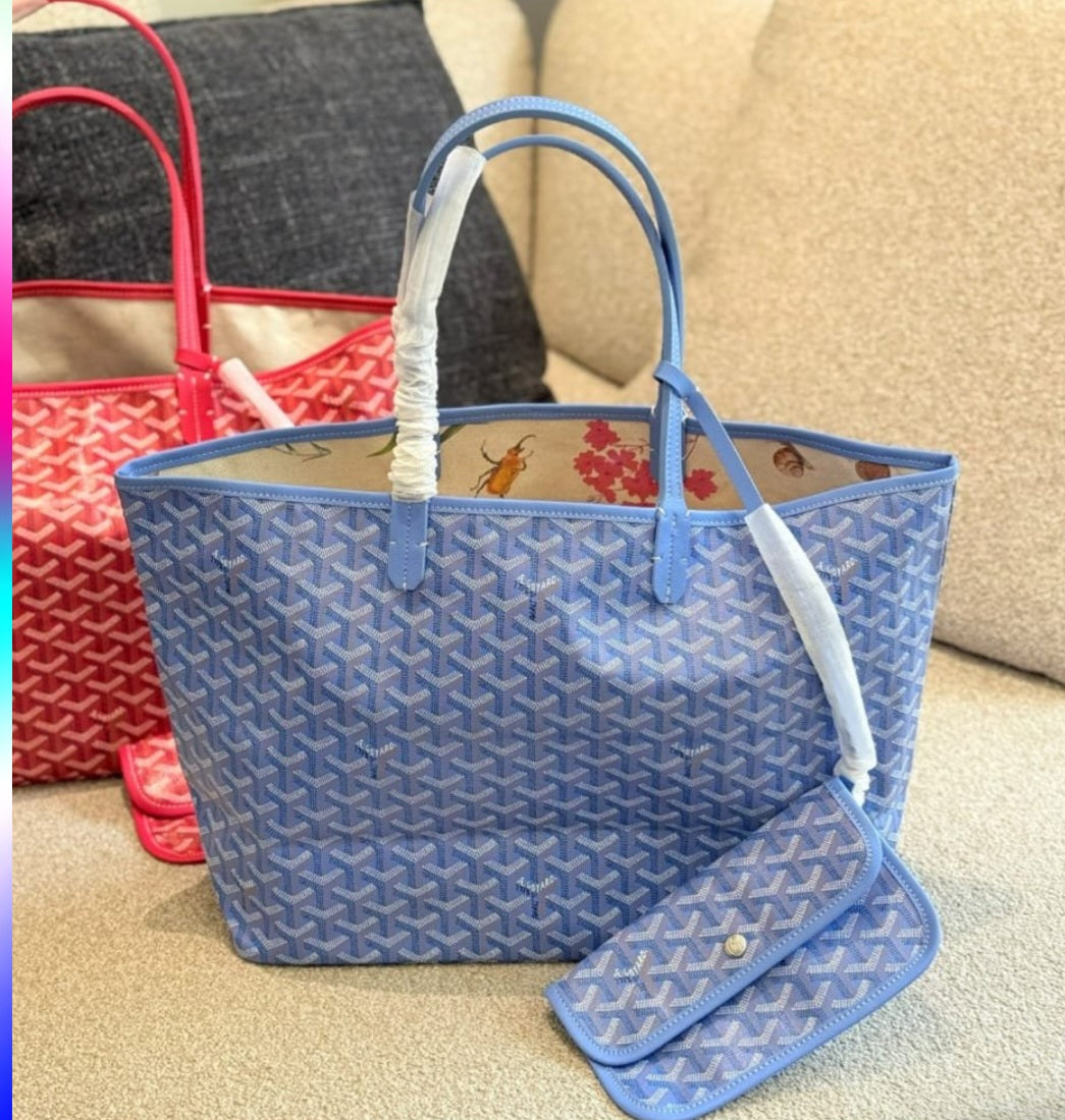 Go limited edition tote bag and pouch set Red or Blue floral