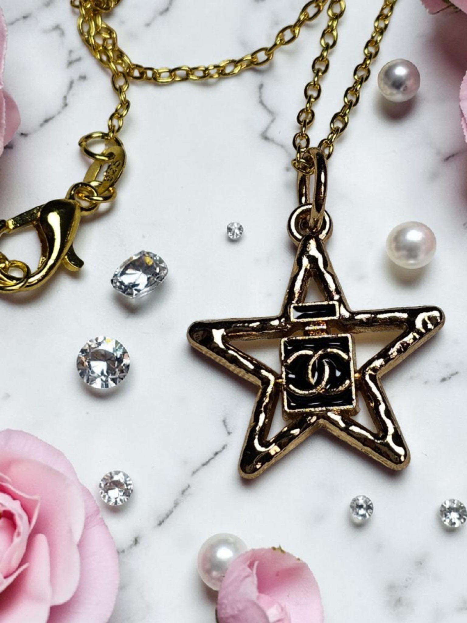 CC Logo Star charm with chain necklace