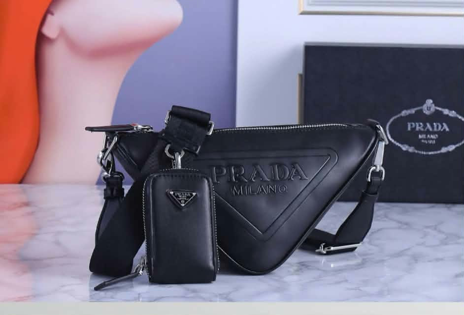 P Logo Triangle Crossbody Bag