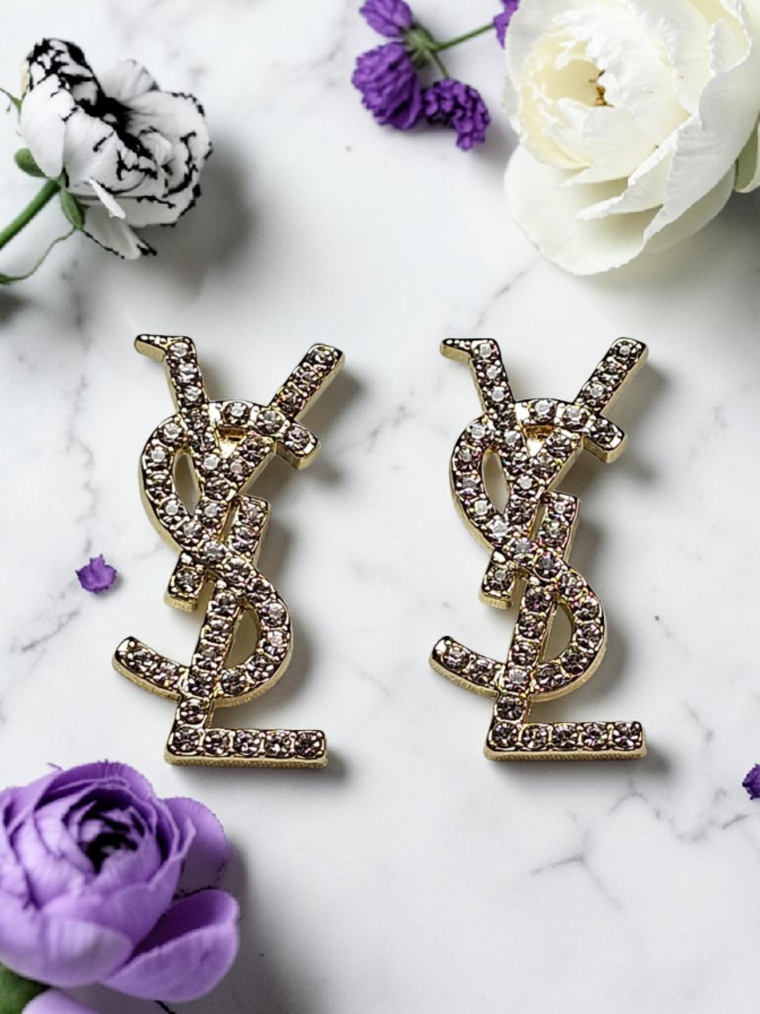 Gold logo charm Earrings