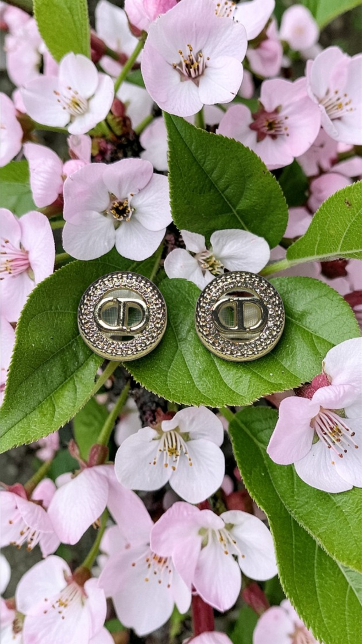 CD Gold Logo Charm Earrings