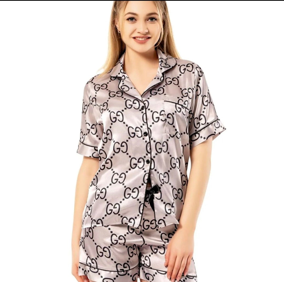 Pink G Monogram logo PJ set