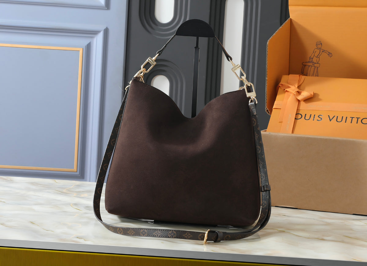 Mink Brown L Logo Slouch Bag