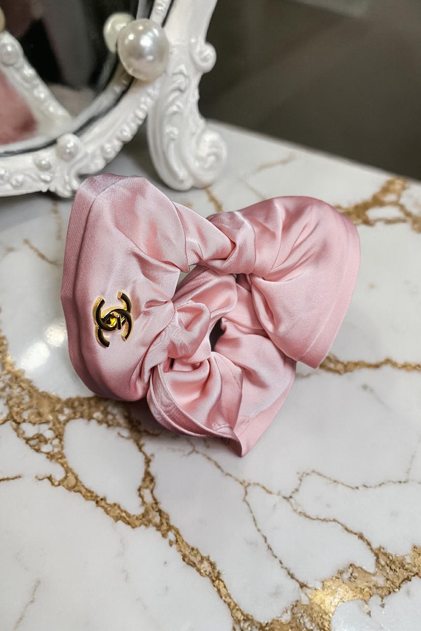 Pink CC Hair Scrunchie