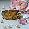 Gold plated CC logo Gemstone Band Ring