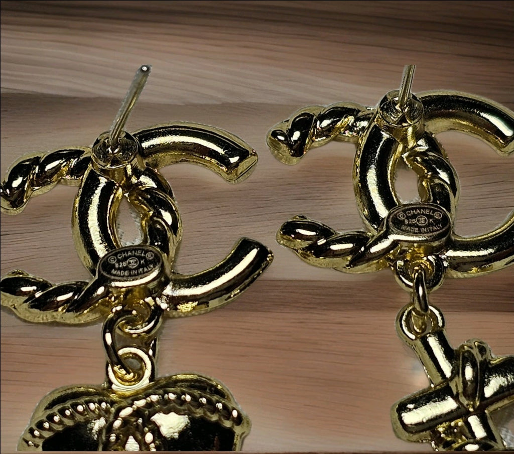 Chanel Charm Gold Nautical Themed Earrings