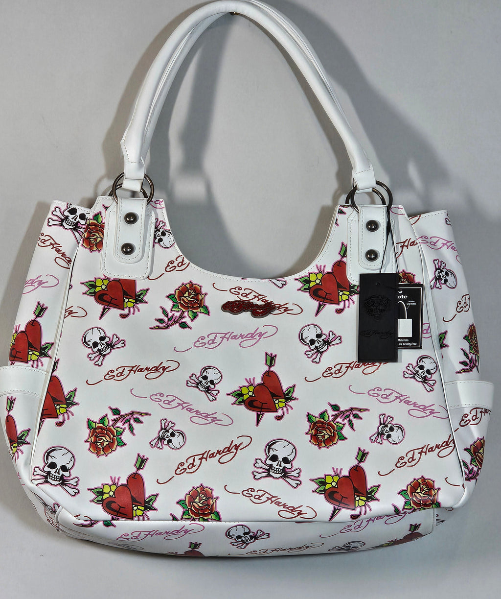 Ed Hardy Large Skull 'Love Kills' Tote Bag NWT