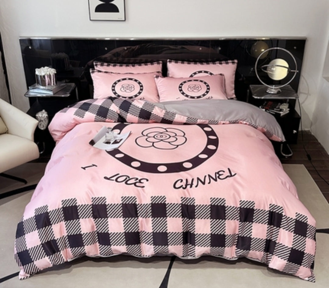 4 Pc Bed Set 100% Cotton King Size