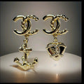 Chanel Charm Gold Nautical Themed Earrings