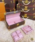 Brown and pink monogram Deluxe Jewelry Coffier
