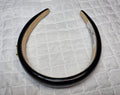 Black Patent Leather Louis Vuitton Gold logo Charm Headband