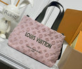 Monogram Velvet Logo Blush Pink Large Tote