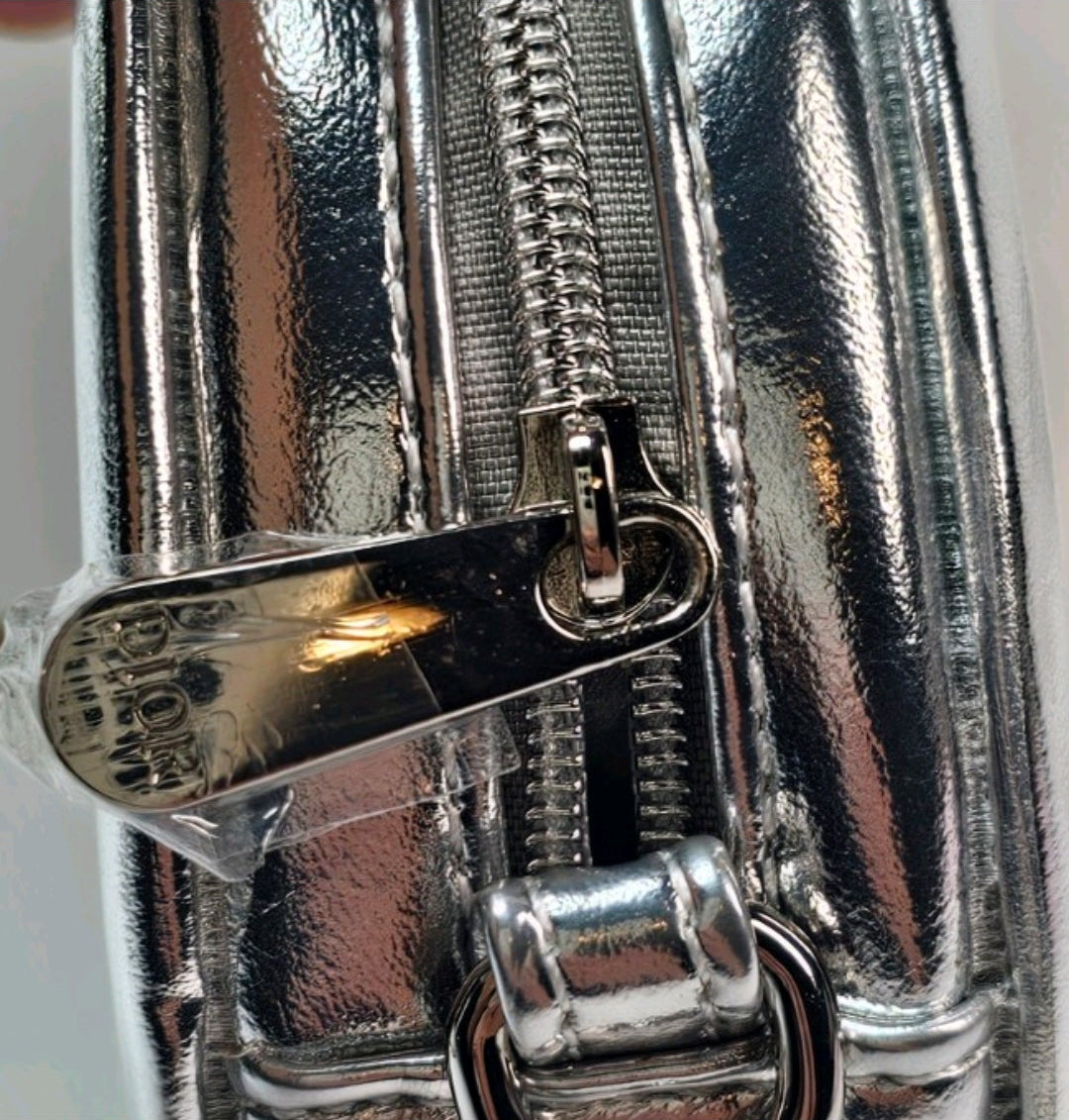 Dior Beautè Silver Round small Makeup Case NIB