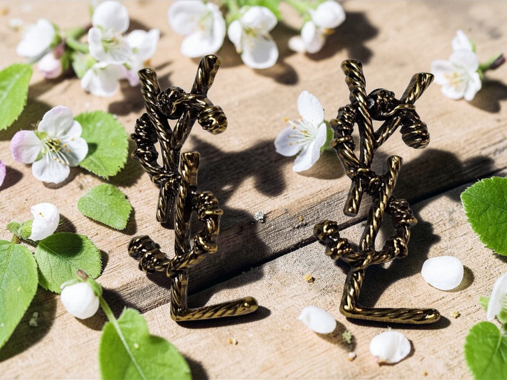 Yves St Laurent logo charm Barbed Wire Pierced Earrings