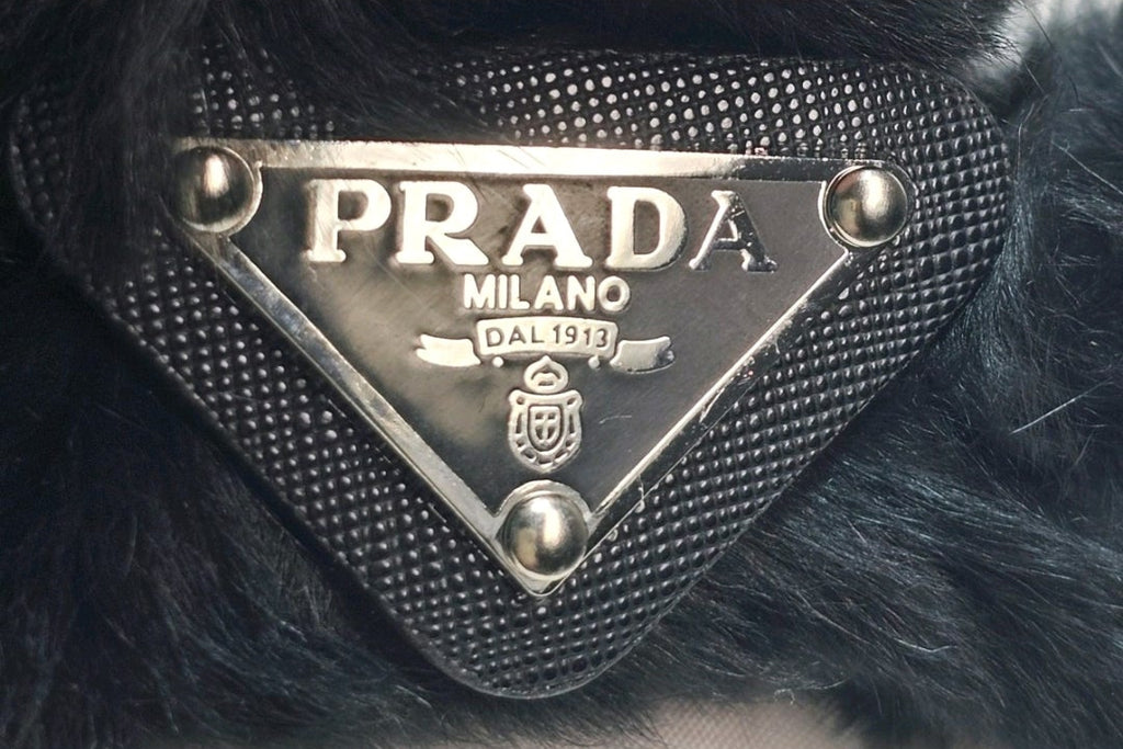 Fur Prada logo charm Hair Claw Clip
