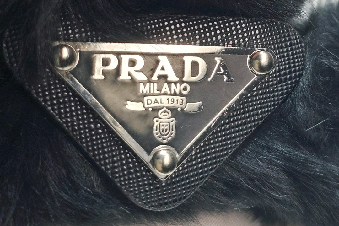 Fur Prada logo charm Hair Claw Clip