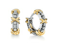 18K Gold Plated And Silver Logo Hoop Earrings