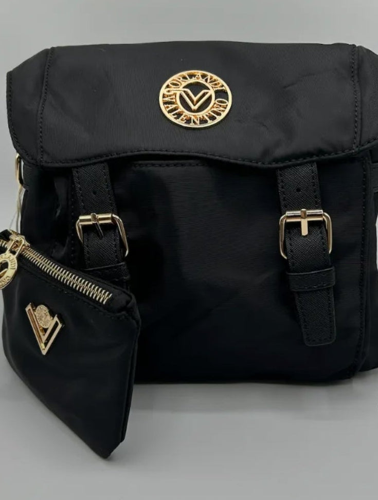 Valentino orlandi Small Commuter Satchel Black Nylon w/ Pouch NWT