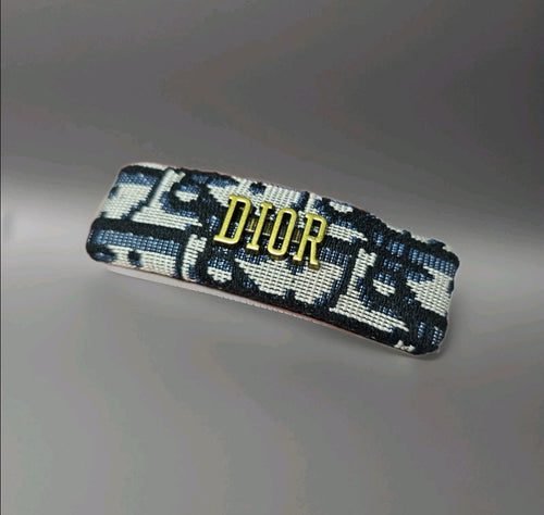 'DIOR' Logo Black and white monochrome Hair clip Barrette New