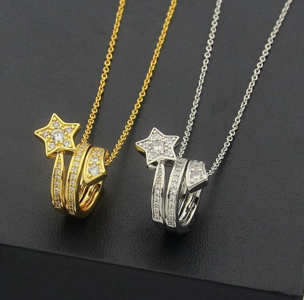 C Logo Jewelry Set Shooting Star Earrings and Necklace