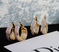 18K gold plated CD Logo Hoop Earrings