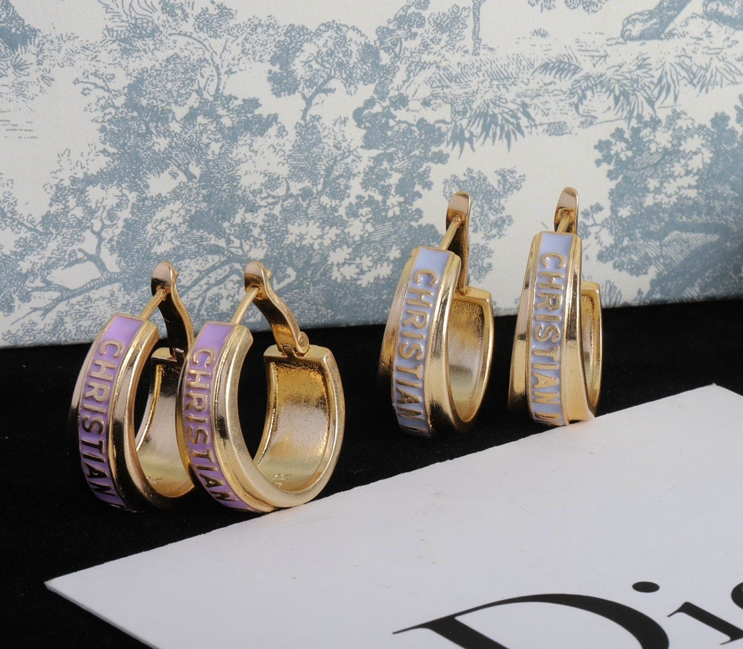 18K gold plated CD Logo Hoop Earrings