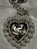 Silver Heart Charm & Pearl Starter Necklace
