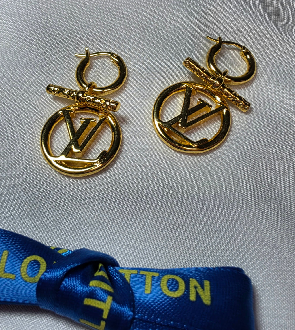 18K gold plated Logo Dangle Earrings