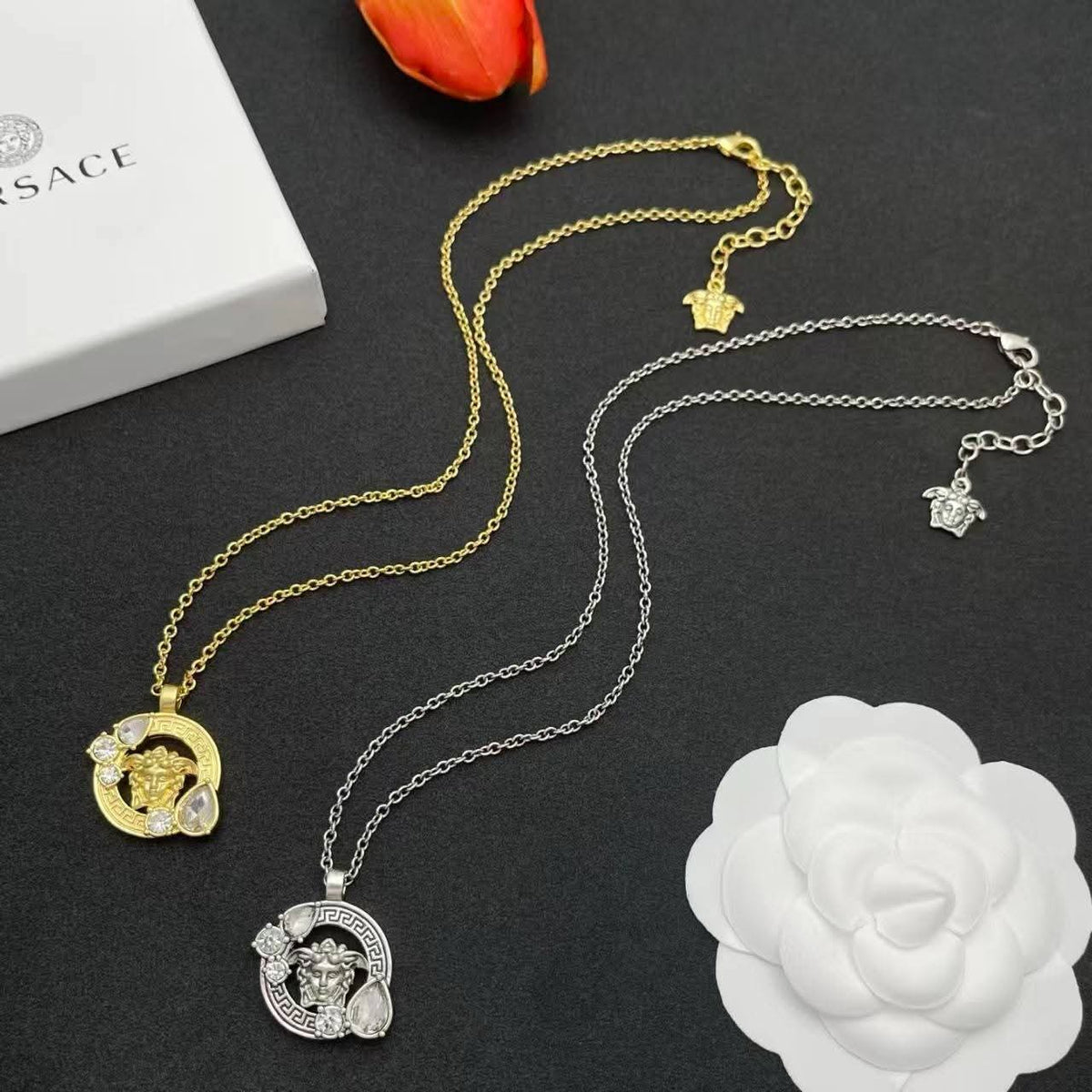 Verse 18K Gold plated Teardrop gemstone Pendant Necklace