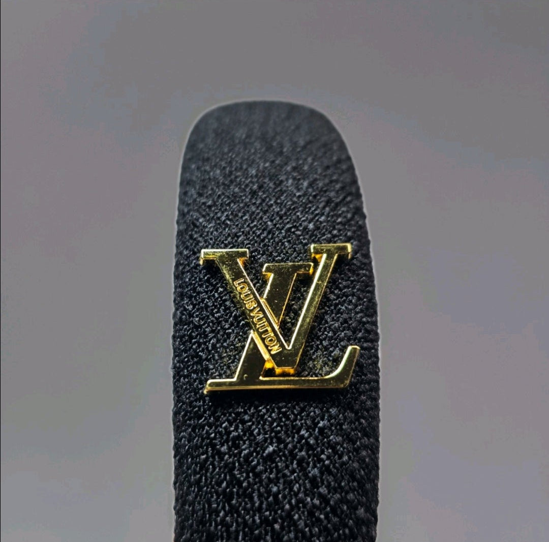 LV Logo Charm Headband Black Denim Tagged New