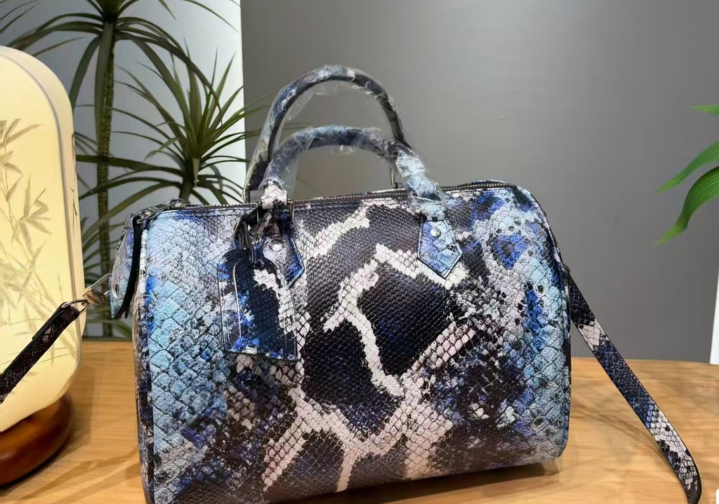 Snake Print Luxury Speed Bag 30cm Blue/Black option