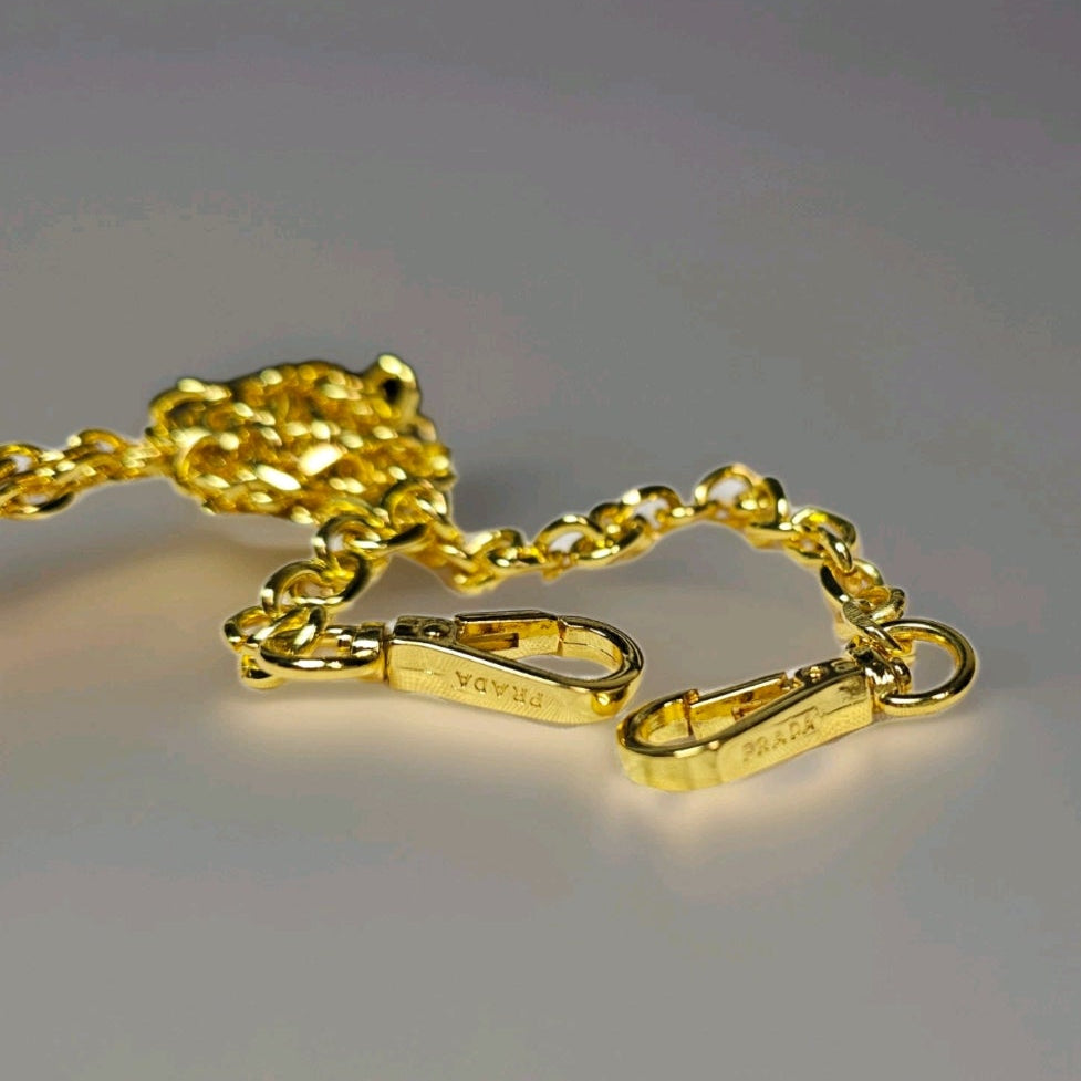 Prada Milano Hobo Bag w/ Matching Golden Crossbody Chain