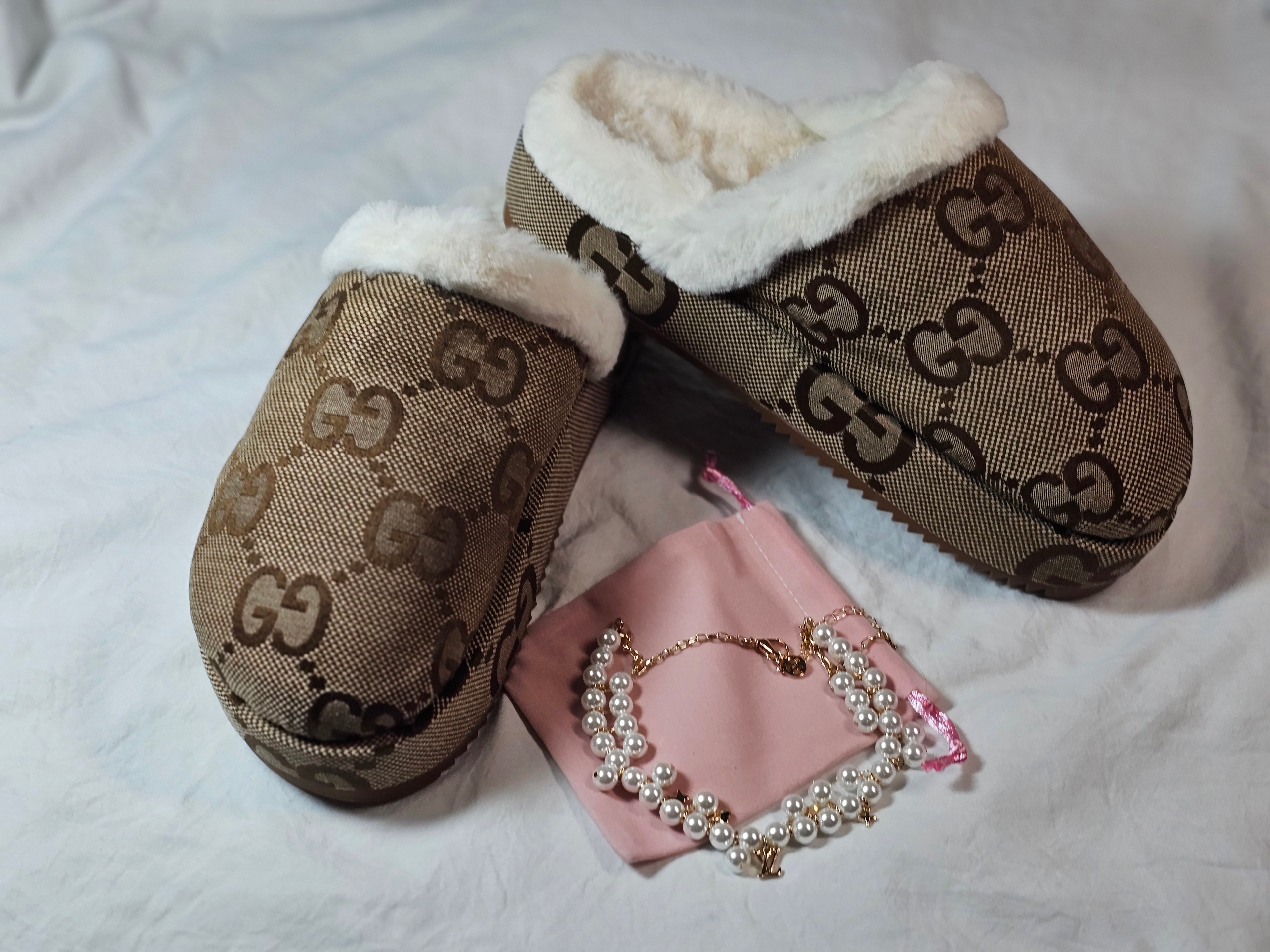Brown monogram women's platform mules Size US 9/ EU 40