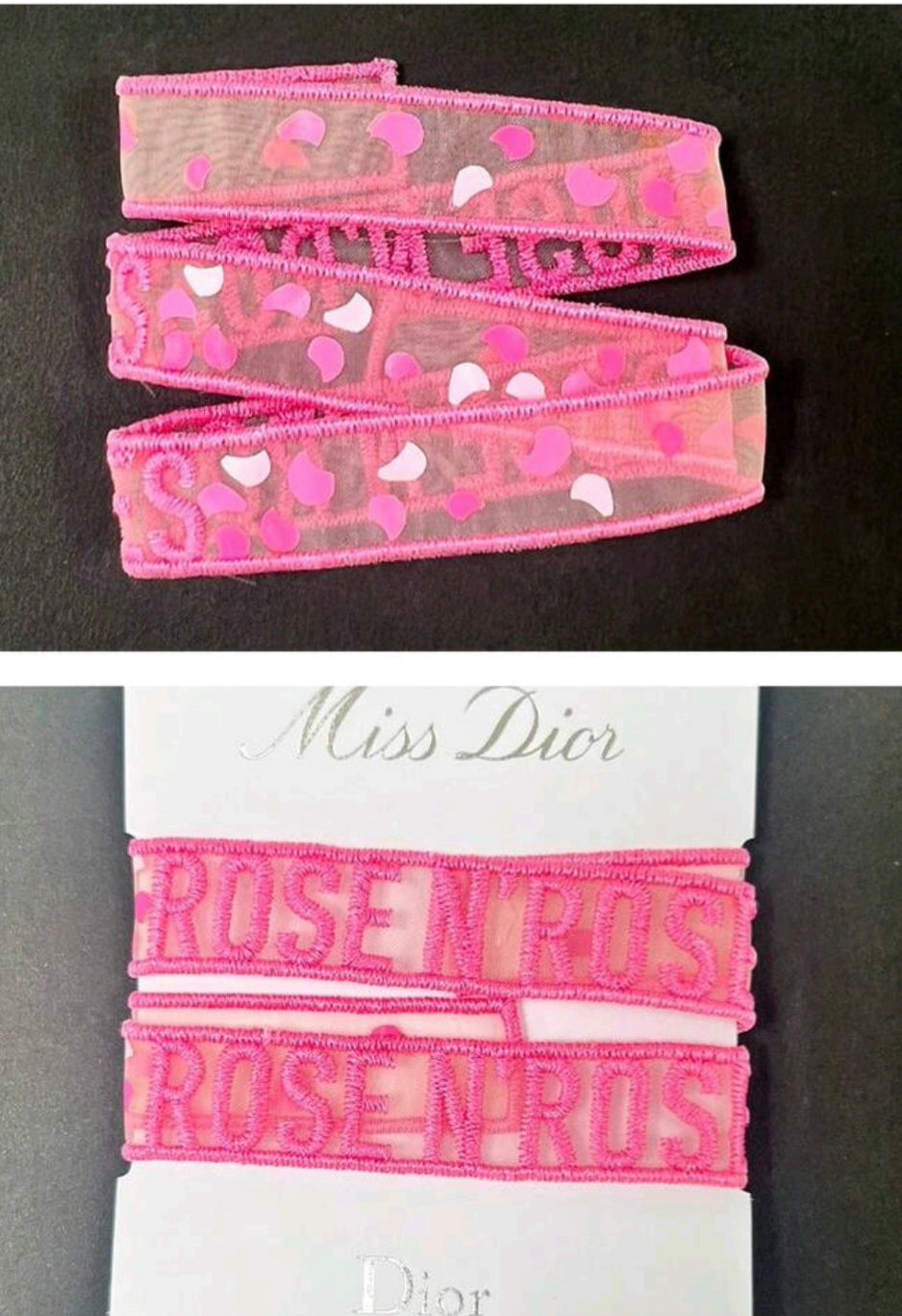 DIOR Pink Hair Tie Bow