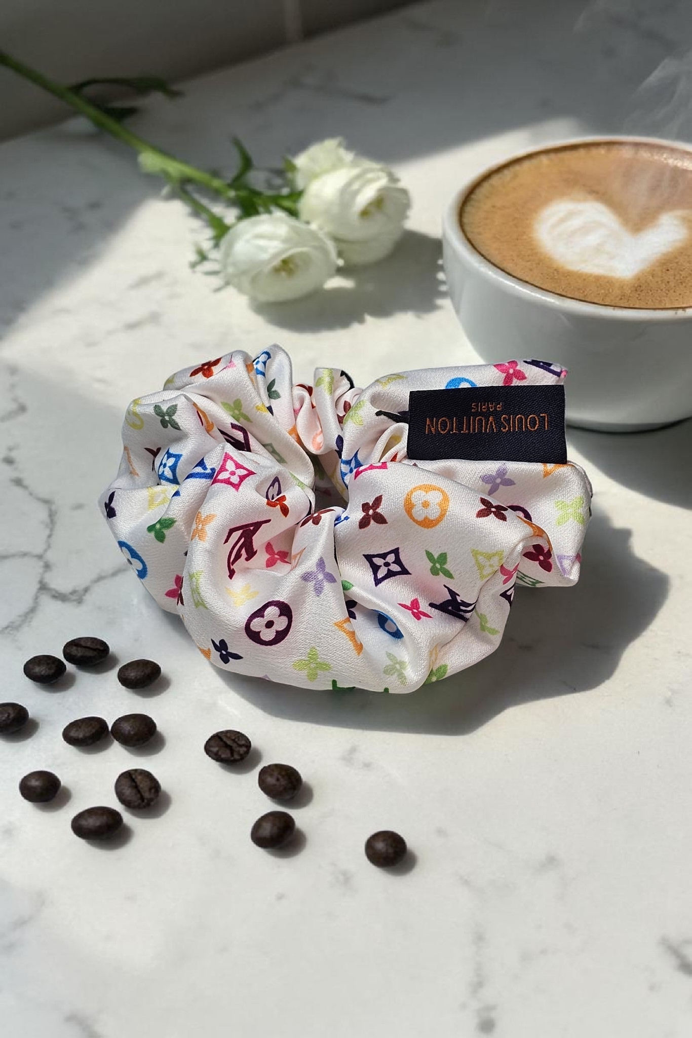 Logo x Murakami Logo Scrunchie White 100% Silk NEW Summer 2026
