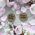 MIU MIU Logo Charm Gold Earrings