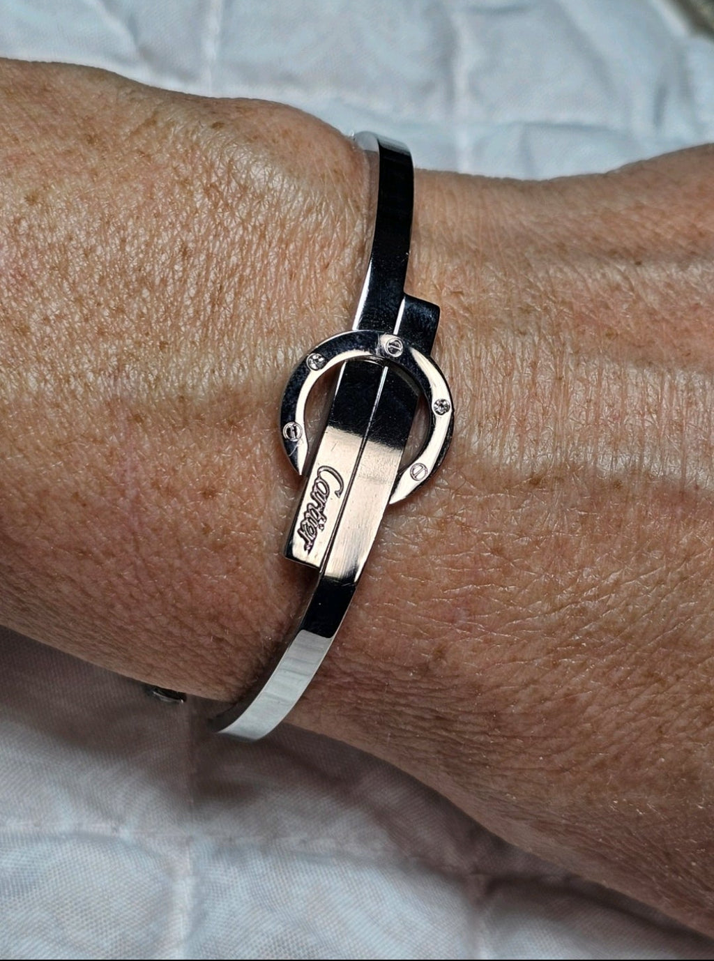 Cartier Silver and Gemstone bangle Bracelet