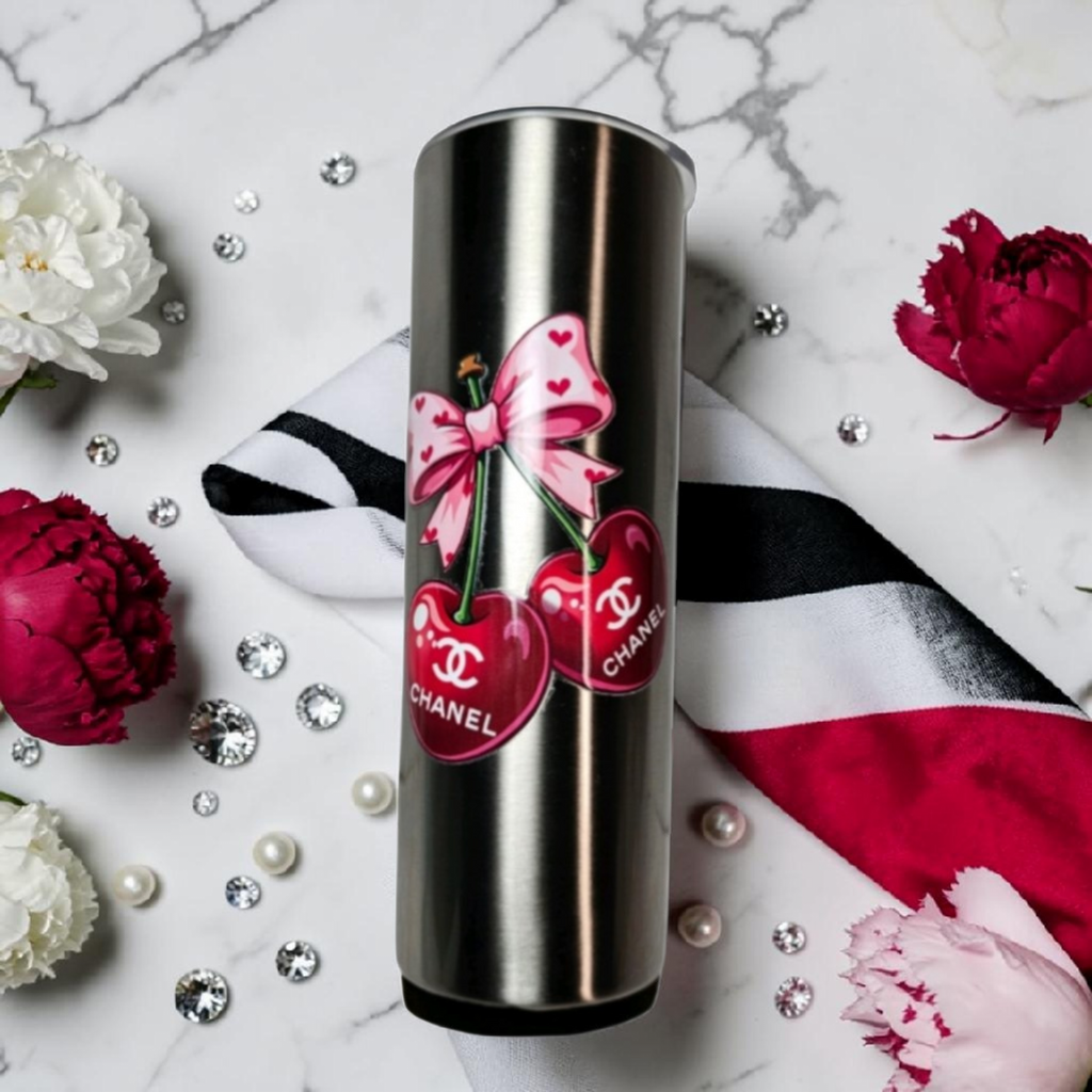 Custom designed CC Logo 🍒 Cherry Tumbler Stainless Steel