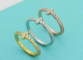 T&C logo T Ring with Gemstones