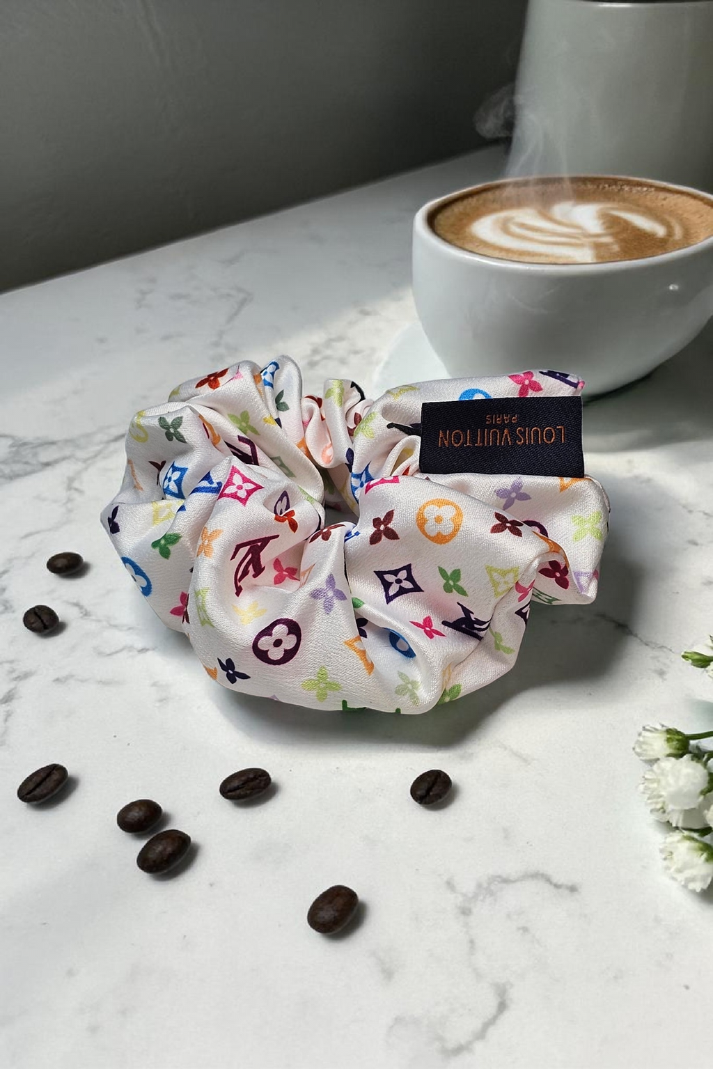 Logo x Murakami Logo Scrunchie White 100% Silk NEW Summer 2026