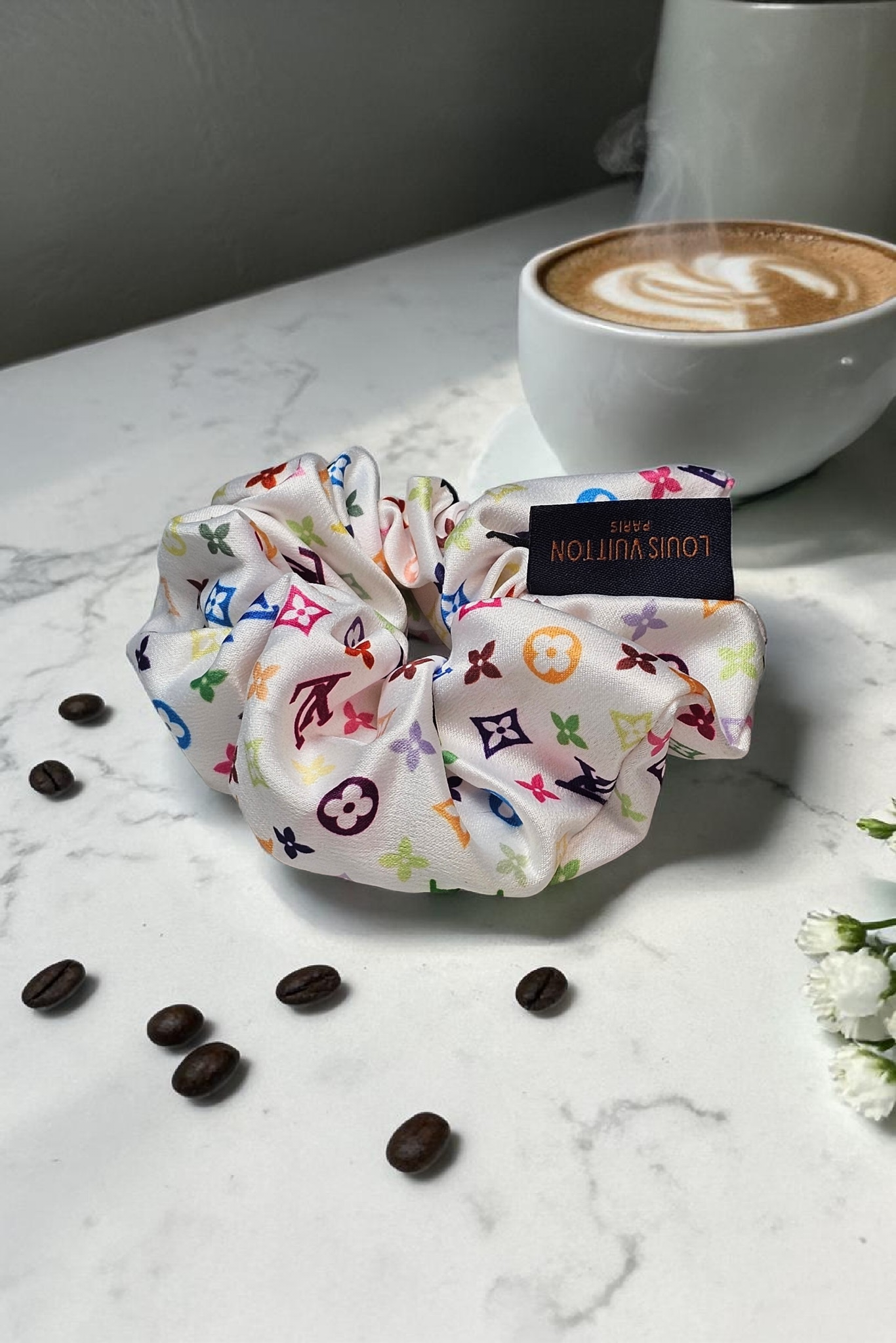 Logo x Murakami Logo Scrunchie White 100% Silk NEW Summer 2026