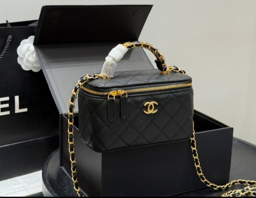 CC logo Black Caviar Medium/Large Vanity New with box and dustbag